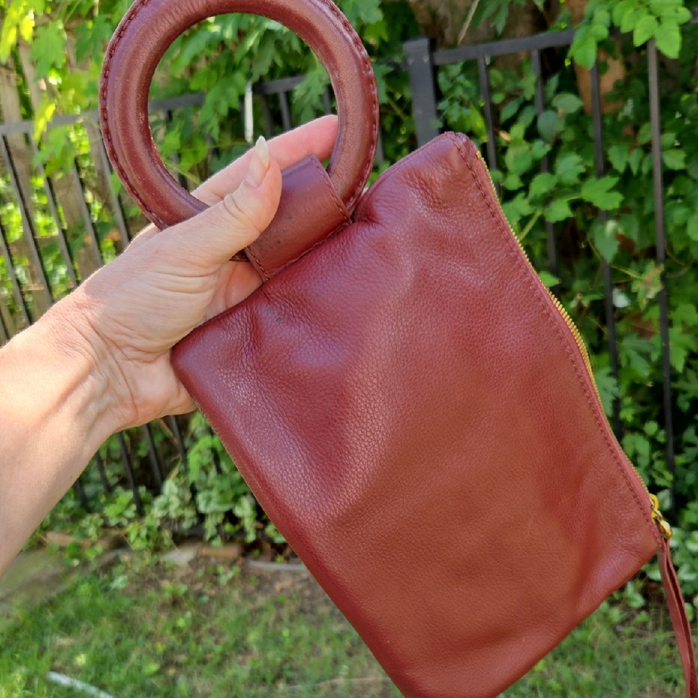 Hobo Intl Brown/sable Leather Wristlet/clutch With Dust Bag